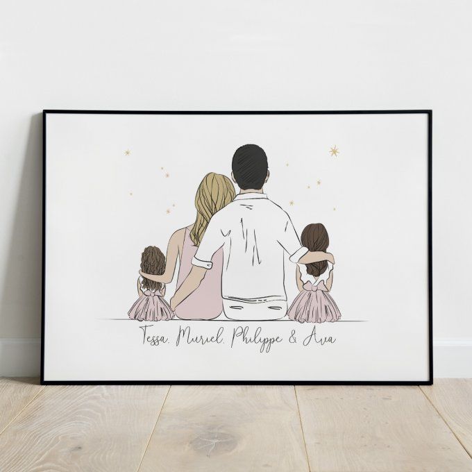 Famille parents & 2 filles (robe avec noeud)