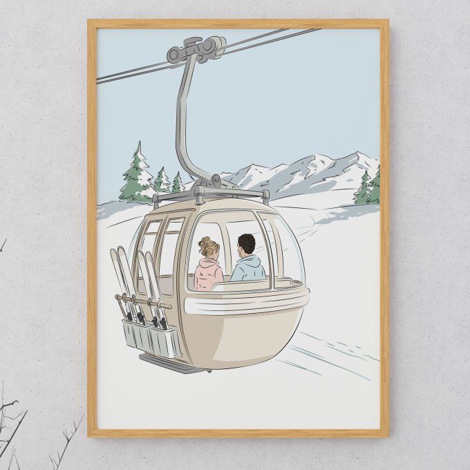 Affiche couple dans télécabine