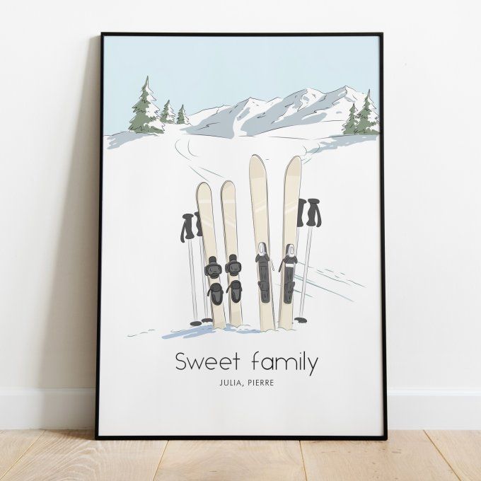 Affiche personnalisée skis & snowboard