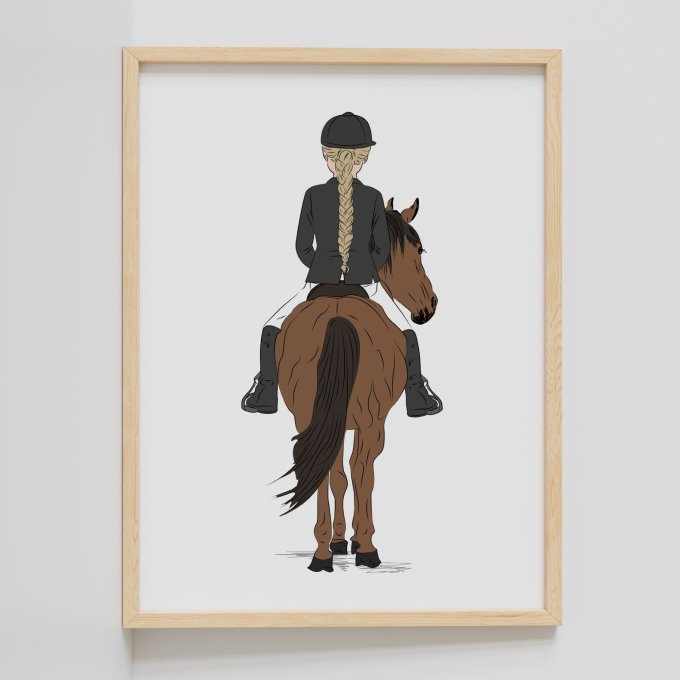 Cavalière sur cheval - Couleurs - Fichier numérique