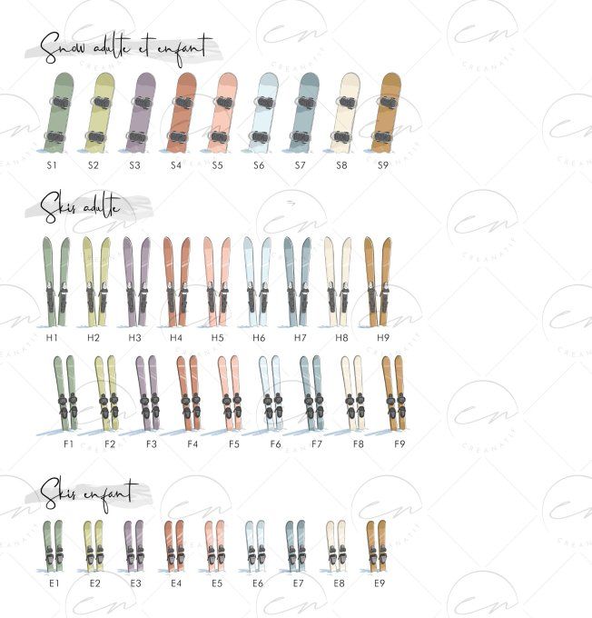 Affiche personnalisée skis & snowboard