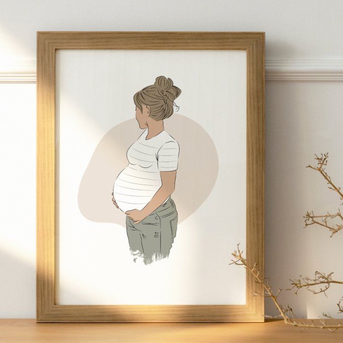 Affiche "Annonce de grossesse - Femme enceinte"