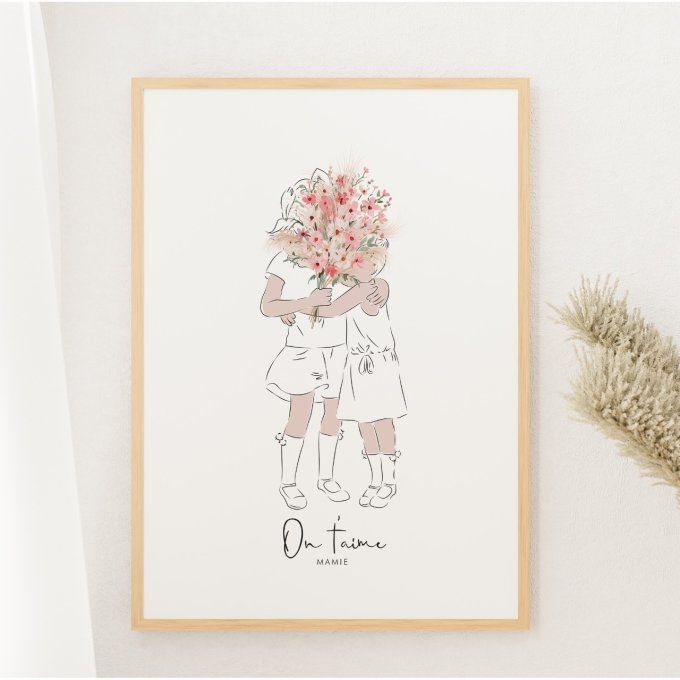 Bouquet de fleurs - filles - Mamie