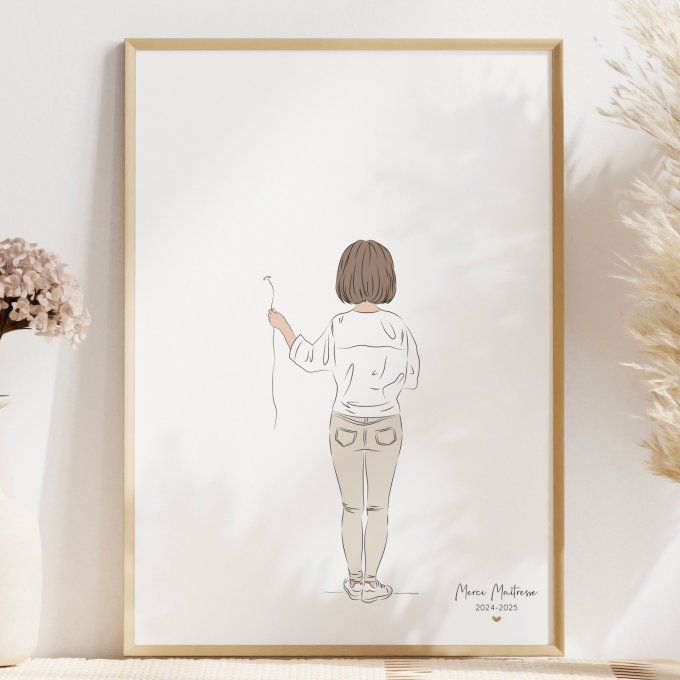 Affiche Arbre à empreintes - Petite fille - Copie