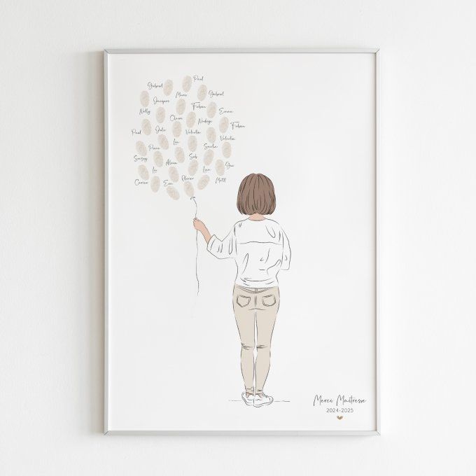 Affiche Arbre à empreintes - Petite fille - Copie