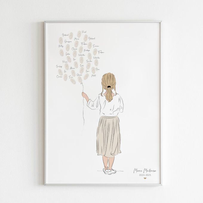 Affiche Arbre à empreintes - Petite fille - Copie