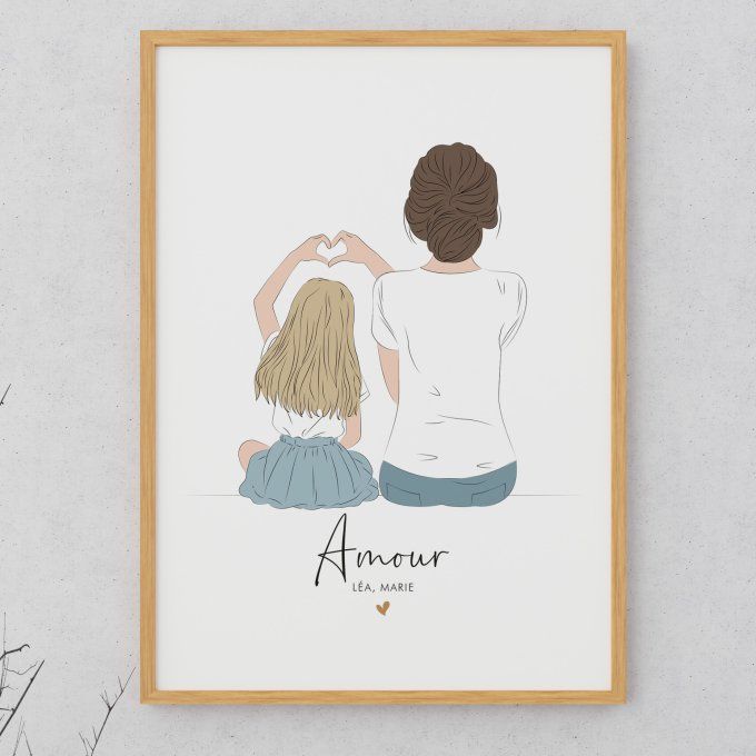Affiche personnalisée "Mère et fille"