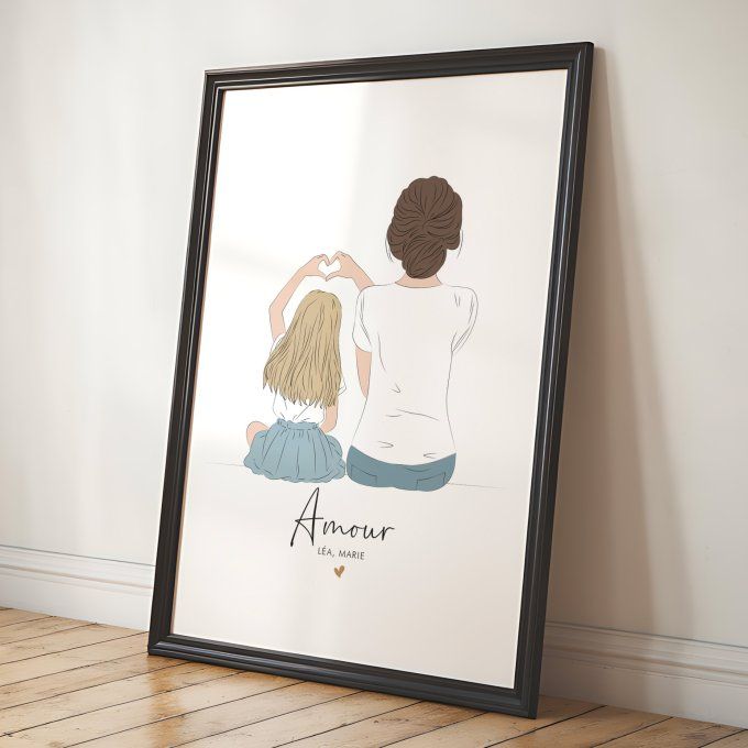 Affiche personnalisée "Mère et fille"