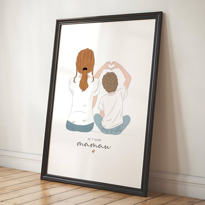 Affiche personnalisée "Mère et fils"
