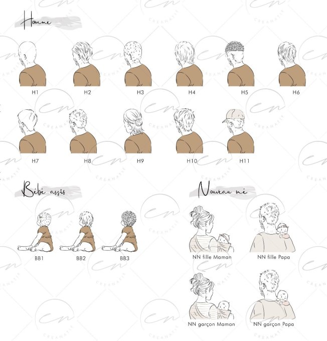 Famille sur banc - 70 exemplaires